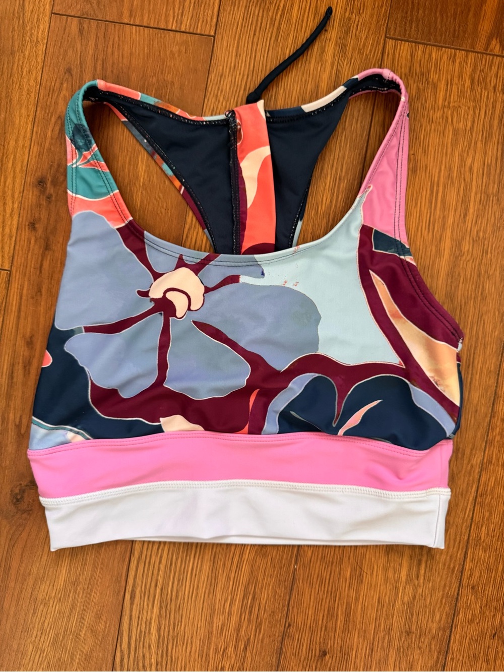 Nani Swimwear Cambria Cut back Floral Racerback Bikini Top - Pink Multi